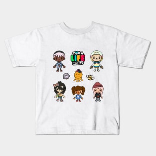 Toca Boca World | Cute Characters Pack of 9 Squad Kids T-Shirt